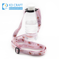 Wholesale cheap custom blank polyester offset printed water bottle beer drink holder lanyard with J hook